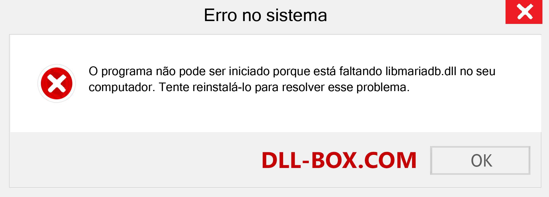 Arquivo libmariadb.dll ausente ?. Download para Windows 7, 8, 10 - Correção de erro ausente libmariadb dll no Windows, fotos, imagens